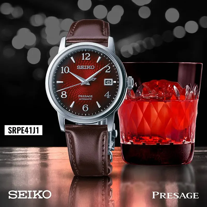 Seiko Presage Cocktail Time Negroni Red Dial Men's Watch | SRPE41J1